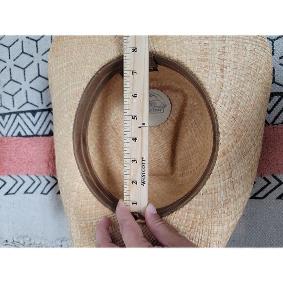 SHADY BRADY BUFFALO NICKEL & HORSE HAIR BRAID STRAW COWBOY HAT, SZ LARGE - Picture 12 of 13